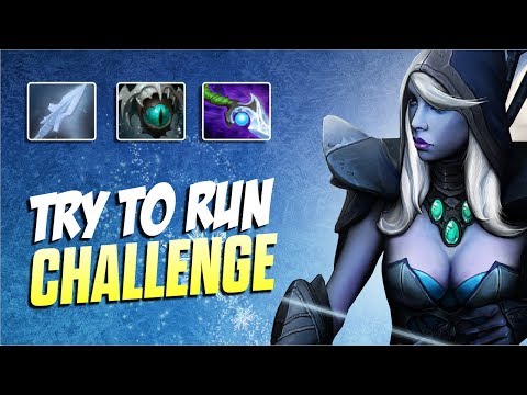 TRY TO RUN CHALLENGE - MidOne Drow Ranger Cancer Build Frost Arrows+Skadi - Dota 2