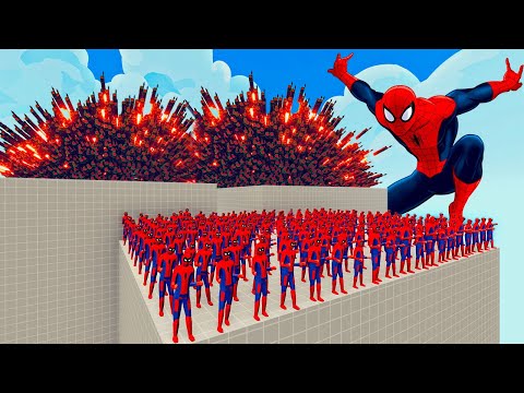 100x SPIDER MAN + 1x GIANT vs 1x EVERY GOD   Totally Accurate Battle Simulator TABS