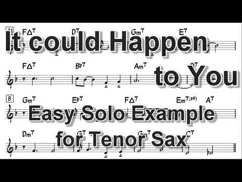 It Could Happen to You - Easy Solo Example for Tenor Sax