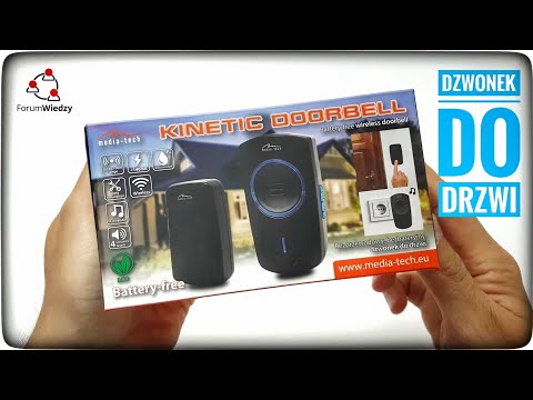 Kinetinis belaidis durų skambutis Media-Tech MT5701, Juodos spalvos video
