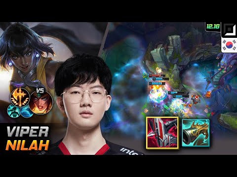 Viper Bot Nilah Build Immortal Shieldbow Conqueror - Viper Nilah Match Highlight - LOL KR 12.16
