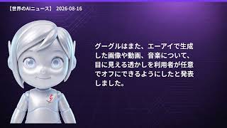 【世界のAIニュース】8/16 GPT-5.6高速化／Gemini新モデル