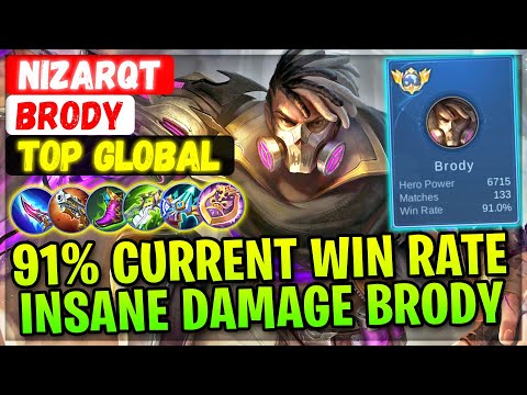 91% Current Win Rate, Insane Damage Brody [ Top Global Brody ] Nizarqt Mobile Legends Gameplay Build