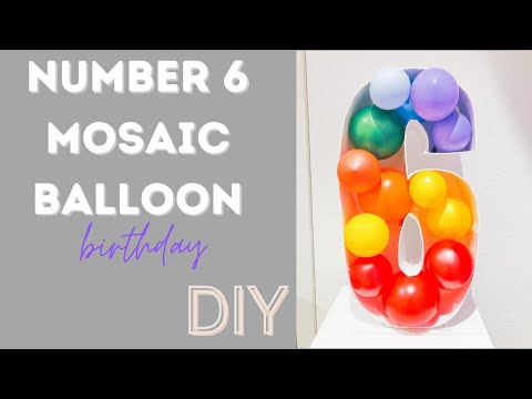 MOSAIC NUMBER 6 |DIY MOSAIC BALLOON |BIRTHDAY BALLOON |Located in Germany |Nea Party Deko