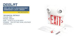 Red LED Exit & Incandescent Emergency Light--XM203