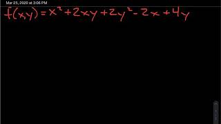 Calculus: Finding and classifying critical points of a multivariable function.