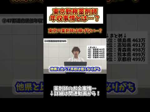 薬学科 【低年収ランキング】東京の薬剤師は稼げないってマジ…？