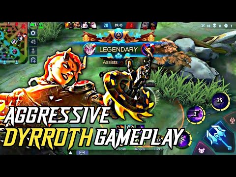 AGGRESSIVE DYRROTH GAMEPLAY In Rank + NO DEATH  | MLBB