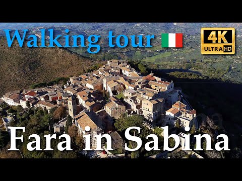 Fara in Sabina (Lazio), Italy【Walking Tour】History in Subtitles - 4K
