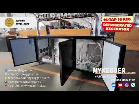 🍻 Introducing Our 16-Tap Refrigerated Kegerator – Perfect for Corny Kegs! 🍻