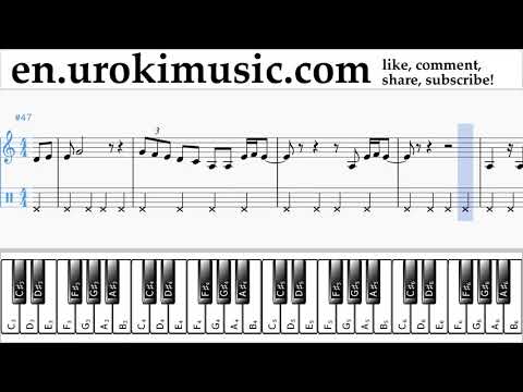 How to Play Piano (right hand) Dua Lipa - New Rules Tabs Part#2 um-i352
