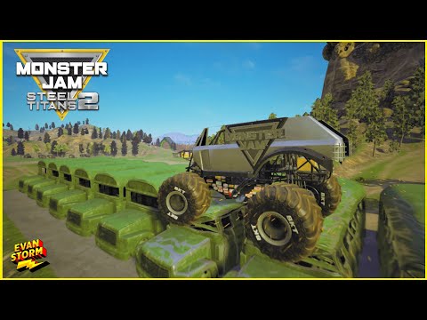 Monster Jam Steel Titans 2: Monster Trucks Video Game First Time Playing (Way Racing)