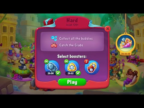 @Fishdom Win Strikes Level 7201 - 7211, Using FREE 30Min Lightning, 30Min Bomb