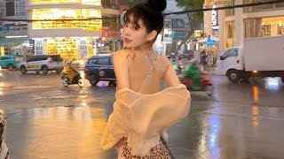 チェ・ジュニ、本当に21歳？　バックオープンのヒョウ柄ワンピで成熟した美しさ披露..