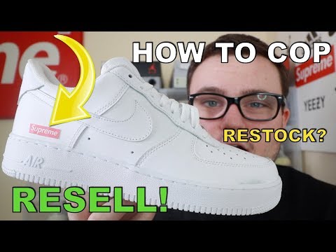 HOW TO COP NIKE AIR FORCE 1 LOW SUPREME AND RESELL PREDICTIONS!!! SUPREME SS20