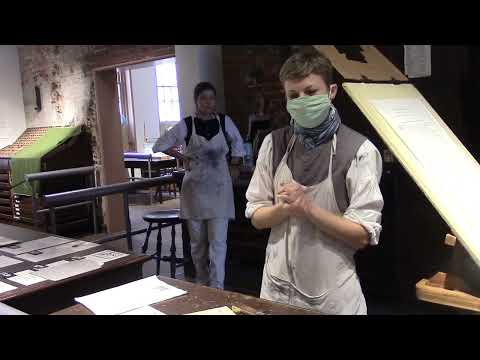 Old style print Independence Declaration in Franklin Court Printing Office