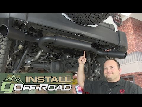 Jeep Wrangler JK Gibson Axle-Back 2-1/2\" Extreme Ceramic Dual Exit W/4\" Tips 2007-2018 Installation