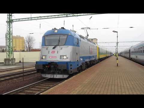 ČD 380.019 leaving Csorna & 651.002 light engine