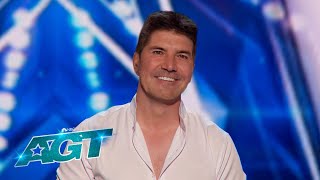 Simon Cowell sings on AGT?! | #shorts thumbnail