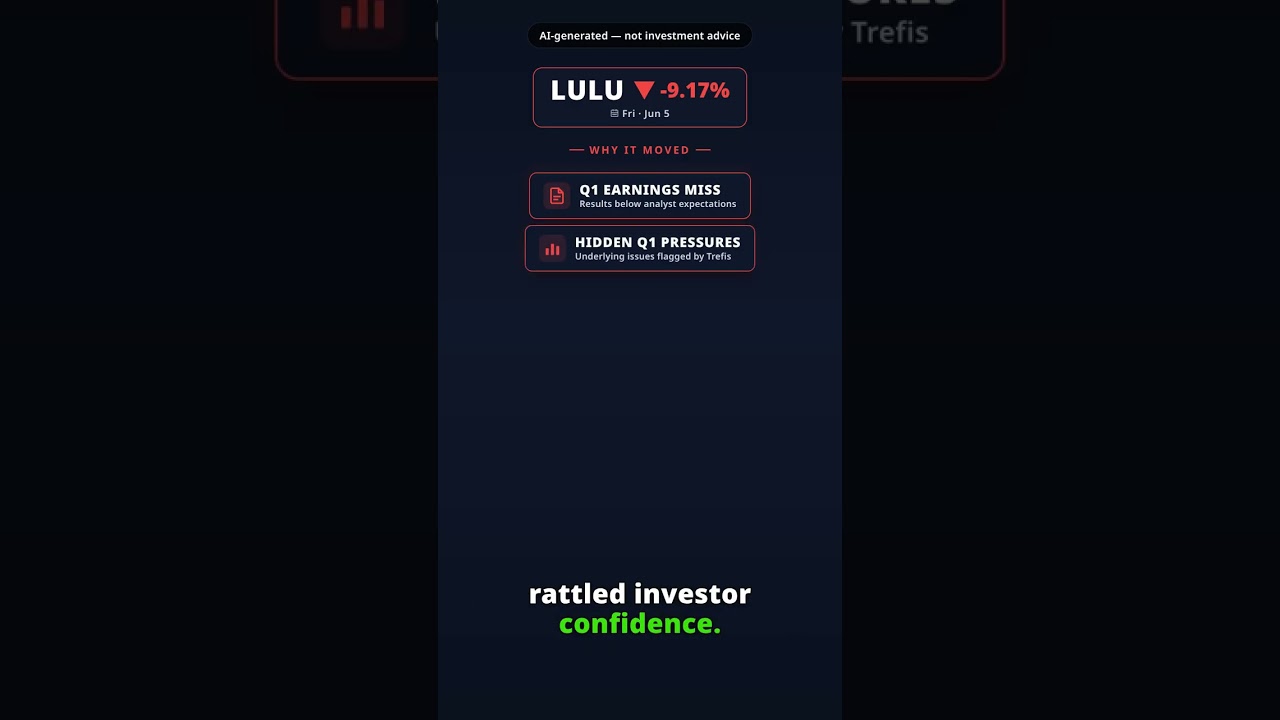 Why Is Lululemon Athletica Stock Tumbling Today? LULU -9.17% (Jun 5) — Q1 Earnings Miss