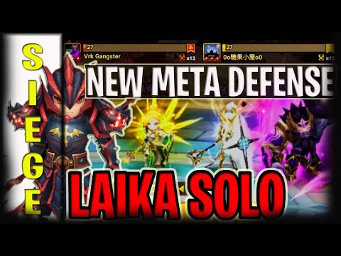 LAIKA SOLO NEW BROGUL META DEFENSE, SIEGE BATTLE VS VRK GANGSTER AND CANDY HOUSE - Summoners War