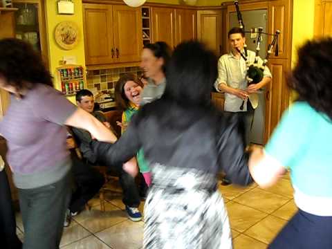 Dancing to piping in the Kitchen