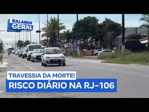 Moradores de Macaé enfrentam dificuldades e se arriscam para atravessar a RJ-106