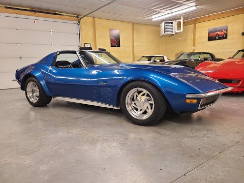 1970 Mulsanne Blue Corvette 4spd T Top Hot Rod Video