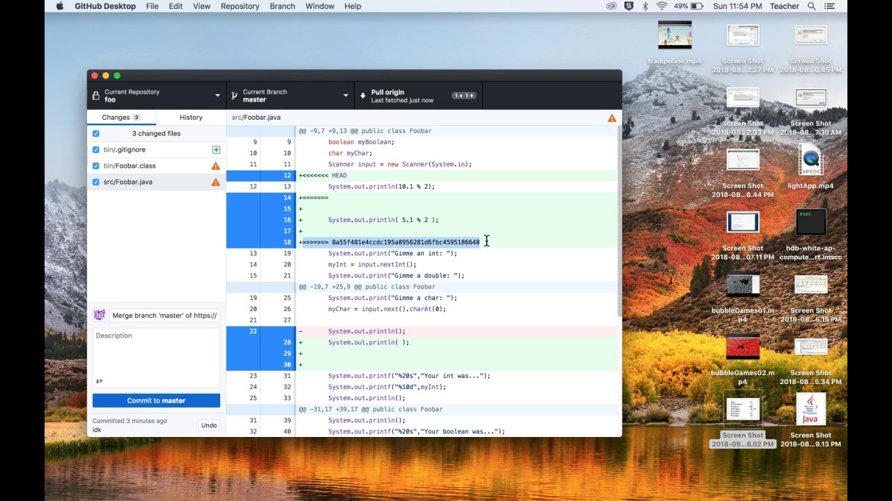 How to resolve a Merge Conflict in GitHub Desktop