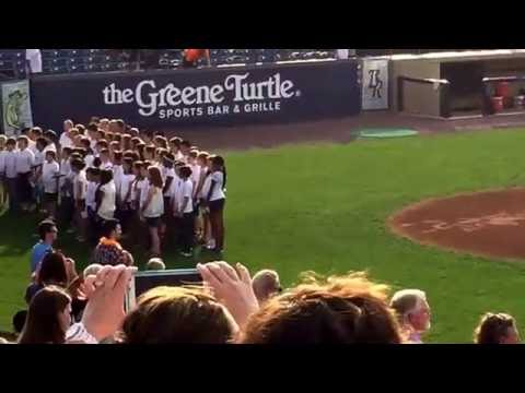 Ryan 5th Grade Chorus National Anthem Wilmington Blue Rocks Game 06022016