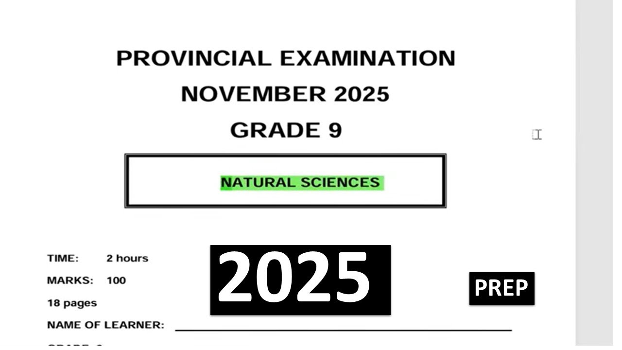 Grade 9 NS 2025 TERM 4 NOVEMBER EXAMS GRADE 9 MEMO PREP NATURAL SCIENCES GRADE 9 TERM 4 THUNDEREDUC