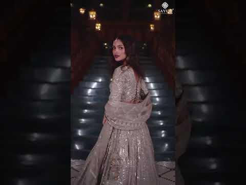 Sayuri Riyaasat Premium Bridal Off-White Pure Net Embroidered Lehenga Set – product video thumbnail