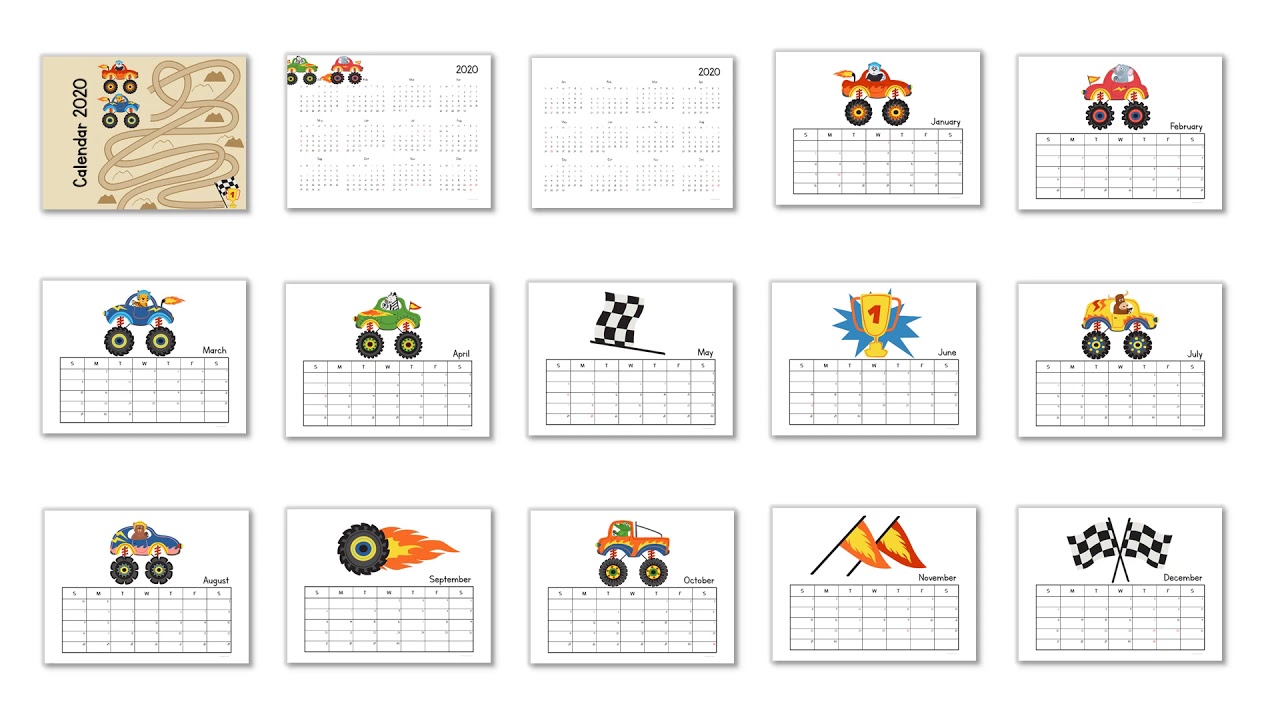 Free Cute Printable Calendar 2020   30 Designs