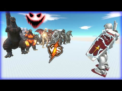 GUNDAM RX 78 VS EVERY Kaiju Monsters Godzilla 2014 x Kong - Animal Revolt Battle Simulator