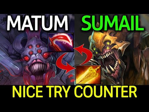 MATUMBAMAN [Broodmother] VS SUMAIL [Sand King] Dota 2 - NICE TRY COUNTER