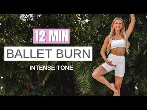 12 MIN BALLET BARRE BURN - INTENSE TONE! Dancer workout | Rebecca Louise