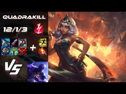 MID Qiyana vs Ryze [QUADRAKILL] - NA Grandmaster Patch 25.23