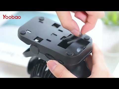 Yoobao F8 8000mAh Strong Wind Rechargeable Desktop Clip Fan with Power Bank and LED Light