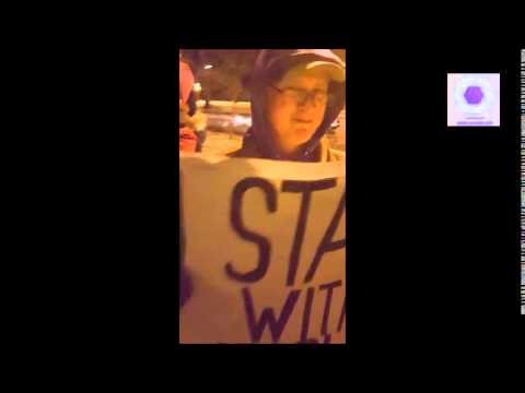 Protester in Iowa City Has Message For Trump "GO AWAY!"