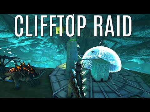CLIFFTOP ROCKET RAID w/ Thrown Stegos - Official 6 Man Tribes (E32) - ARK Survival