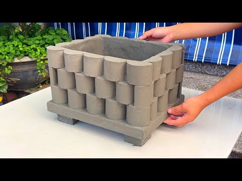 Creative And Unique -  Beautiful Plant Pots Make From Cement And Plastic Pipes