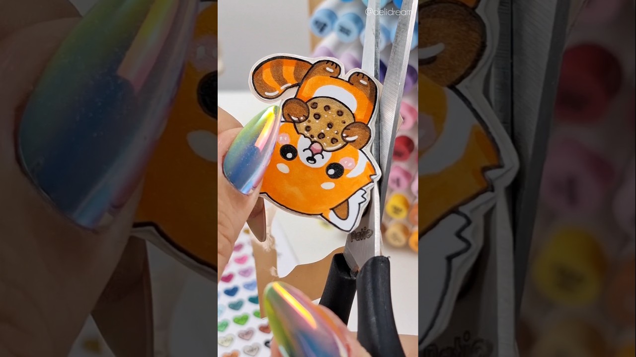 Red Panda Stickers Tutorial #shorts #asmr #ohuhu
