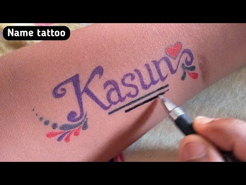 Kasun Name Tattoo Design On Hand With Pen | Tattoo Art By Rajan