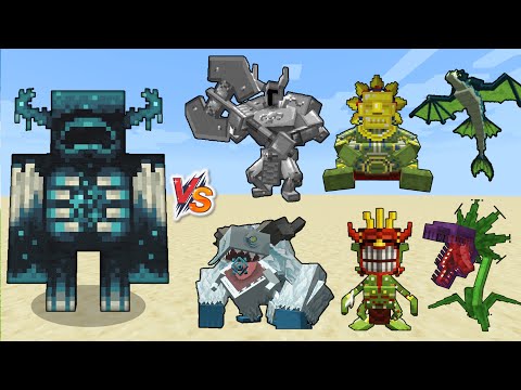 Warden vs Mowzie's mobs (Java Edition) - FERROUS WROUGHTNAUT, NAGA, BARAKO THE SUN CHIEF, FROSTMAW