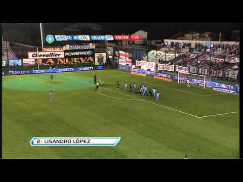 Gol de López. Arsenal 1 Colón 0. Fecha 11. Torneo Inicial 2012. Fútbol Para Todos.