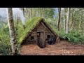 Building Complete Bushcraft shelter in the wild foes/ King Of Satyr