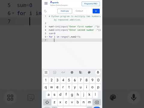Python program to multiply two numbers by repeated addition. #shorts #short #shortsfeed #subscribe