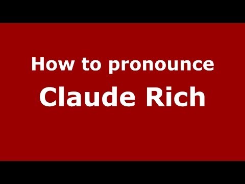 How to pronounce Claude Rich (French/France) - PronounceNames.com