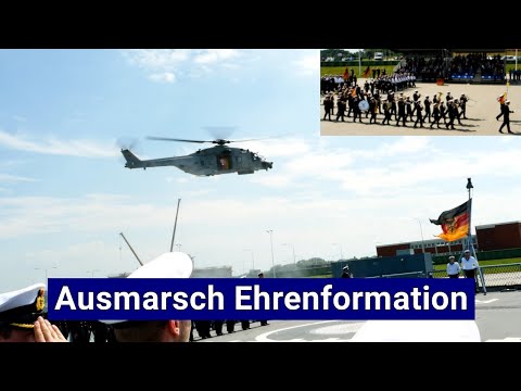 Ausmarsch Ehrenformation - Fregatte "Rheinland-Pfalz" Marinemusikkorps Wachbataillon NH90 Frei- weg!