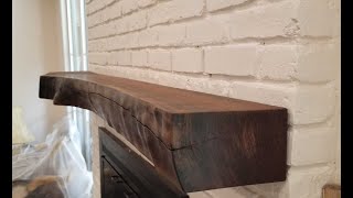 Live Edge Walnut Fireplace Mantle Install